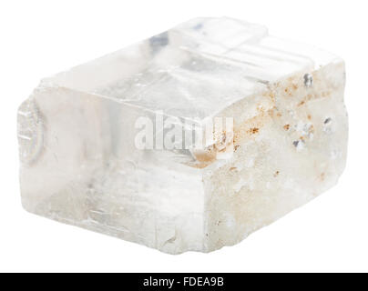 macro shooting of collection natural rock - iceland spar mineral stone isolated on white background Stock Photo