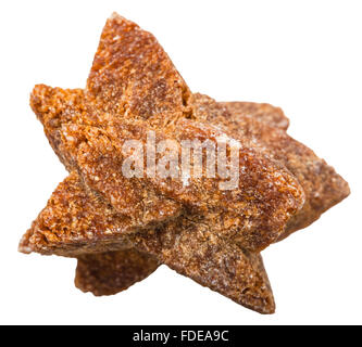 macro shooting of collection natural rock - crystals of glendonite (ikaite calcite) mineral stone isolated on white background Stock Photo