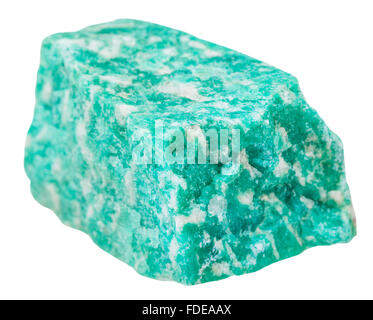 macro shooting of collection natural rock - amazonite (amazon stone) mineral stone isolated on white background Stock Photo