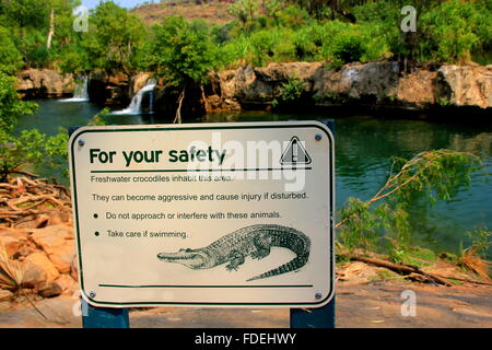 crocodile warning sign Stock Photo