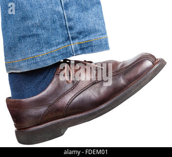 Close up of a brown men's Levi's 505 jeans with Levi's Red Tab on white  background Stock Photo - Alamy