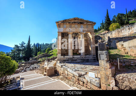 treasure of Athenians in Ancient Delphi Stock Photo