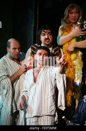 Actors in performance"Is faster than rabbits Stock Photo - Alamy