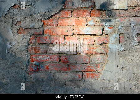 Half plastered brick wall Stock Photo