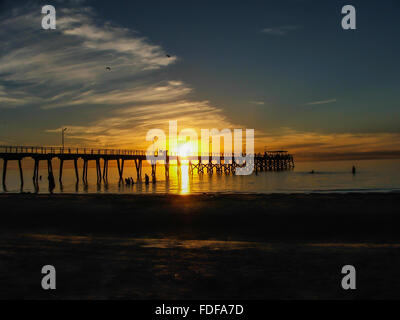 South Australian Sunset from Largs Bay Adelaide Stock Photo