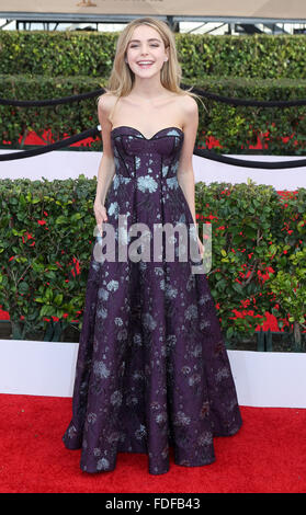 Actress Kiernan Shipka attends the 22nd Annual Screen Actors Guild Awards, SAG Awards, at The Shrine Auditorium in Los Angeles, USA, on 30 January 2016. Photo: Hubert Boesl/dpa - NO WIRE SERVICE - Stock Photo