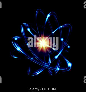 Image of color atoms and electrons. Physics concept Stock Photo