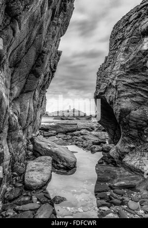 Rocky View, Godrevy Lighthouse, Cornwall, UK Stock Photo