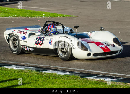 1966 Lola Chevrolet T70 Spyder  owned by Julien McCall Jnr and raced by Oliver Bryant at the 2015 Goodwood Revival Stock Photo