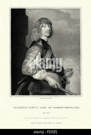 Algernon Percy, 10th Earl of Northumberland, 4th Baron Percy,  (1602 to 1668) was an English military leader and a prominent sup Stock Photo