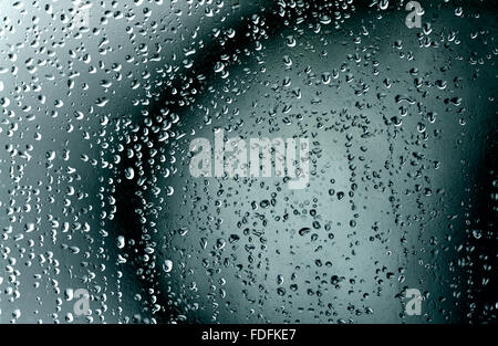closeup rain drops on window Stock Photo