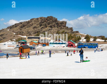 Ski resort Pradollano near Granada in the Sierra Nevada mountains, Andalusia, Spain Stock Photo