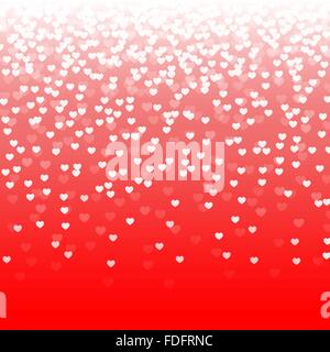 abstract red background with falling hearts. vector illustration Stock Vector