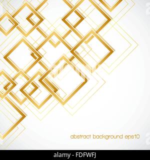 abstract background with golden rhombus frames and lines. vector template for your design Stock Vector