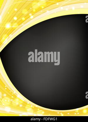 abstract background with golden stripes on black. vector vertical design template Stock Vector