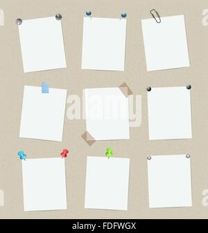 blank set of stickers with pins. vector design template Stock Vector