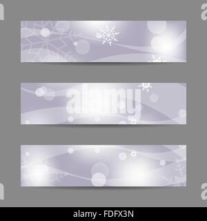 Set of horizontal Christmas banners. Abstract vector illustration Stock Vector