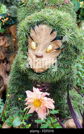 Monkey shaped topiary celebrating the Chinese New Year of the Monkey in the Flower Dome at the Gardens by the Bay, Singapore Stock Photo