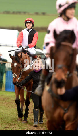 Victoria Pendleton, jockey, riding horse Pacha Du Polder Stock Photo