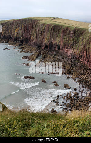 Caldey Island cliffs Pembrokeshire Stock Photo