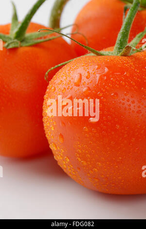 detail of freshly washed tomatoes Stock Photo