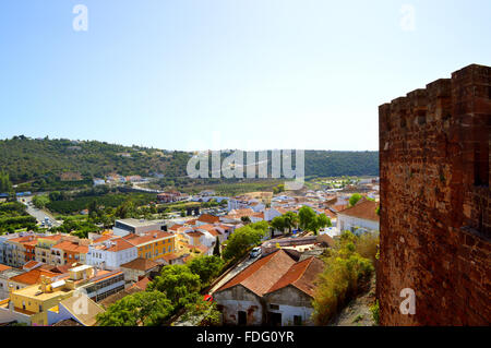 Silves view from the historical castle in the Algarve, Portugal Stock Photo