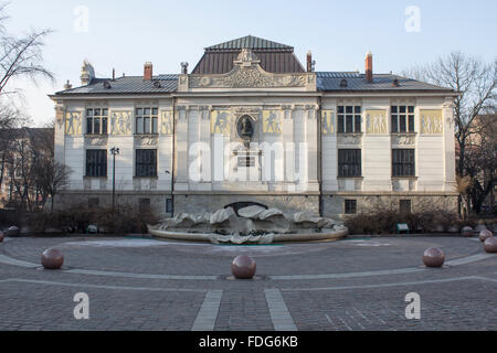 Szczepanski Square and Palace of the Arts in Krakow Stock Photo