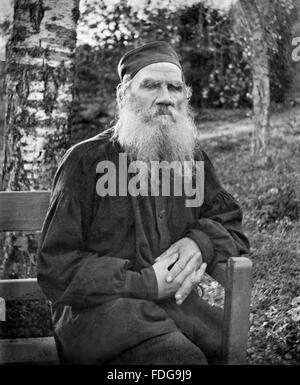 Leo Tolstoy. Portrait of the Russian writer Count Lev Nikolayevich Tolstoy, 1897 Stock Photo