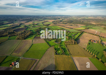 Aerial view, Golf Course, Golf Club Lippetal Stahlberg e.V., Lippetal, Ruhr Area, Nordrhein-Westfalen, Germany, Europe, Aerial Stock Photo