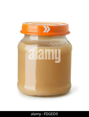 Baby vegetable puree jar isolated on white Stock Photo