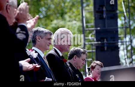 Washington, DC., USA, 15th May, 1995 President William Clinton attends the annual Police Memorial on Capitol Hill. Next to him is Robert Rubin the Secretary of the Treasury.  Credit: Mark Reinstein Stock Photo
