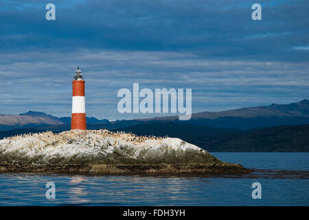 Lighthouse At The End Of The World, The Beagle Channel, Ushuaia, Tierra del Fuego, Argentina, Patagonia, South America Stock Photo