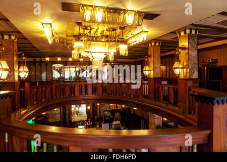 Art Nouveau interior of the Grand Hotel Europa Prague Czech Republic Stock Photo