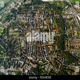 Aerial view, Round downtown plan, overviews of Wesel, historic city center of Wesel, Wesel, Rhineland, North Rhine-Westphalia, Stock Photo