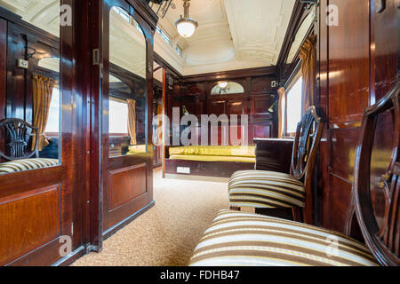 Luxurious vintage train carriage Stock Photo