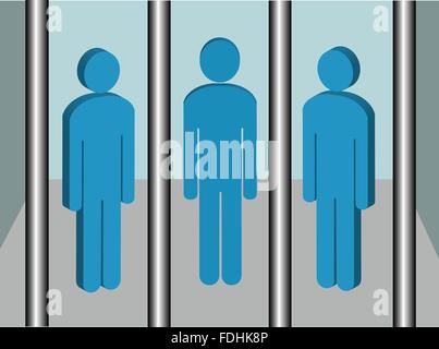 Prisoners in Jail Stock Vector