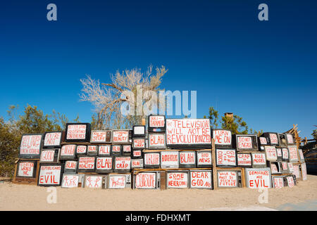 Sculptural art installation made of found objects, in a collection called 'East Jesus,' in Slab City, California Stock Photo