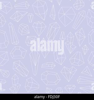 Seamless pattern made of line art crystals Stock Vector