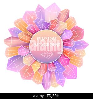 Round frame with crystal splash Stock Vector