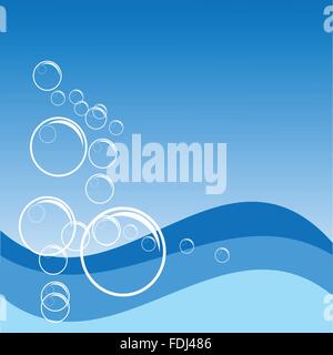 Ocean Waves and Sea Bubbles (Vector) Stock Vector