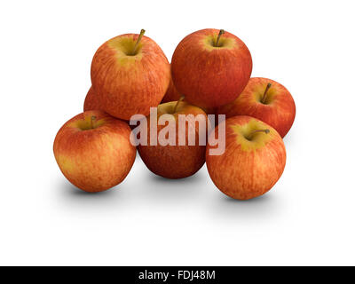 Organic Royal Gala Apple isolated on white Stock Photo