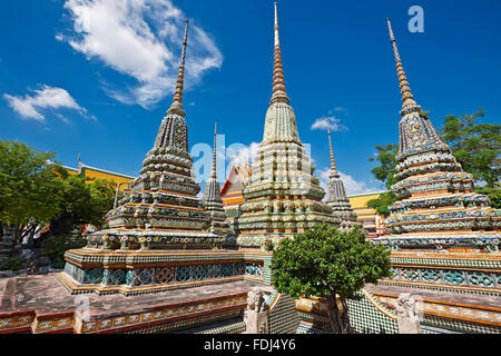 Pagodas of the Wat Pho Temple, Bangkok, Thailand. Stock Photo