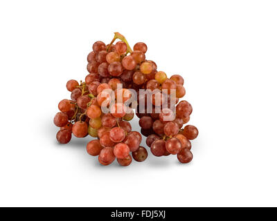 Organic Red Flame Grapes isolated on white Stock Photo