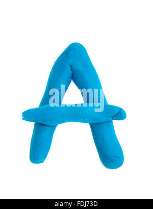 Colour plasticine letter isolated on a white background Stock Photo