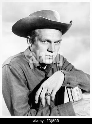 Publicity photograph of Steve McQueen (1930-1980) as the bounty hunter Josh Randall in 'Wanted: Dead or Alive' an American Western television series produced by CBS. The shows 3 seasons first aired 1958–61, McQueen was the first TV star to go to achieve comparable success on the big screen. See description for more information. Stock Photo