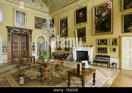 The Saloon at Kingston Lacy, Dorset. This room was originally the ante ...