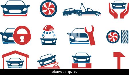 Car service maintenance icon set Stock Vector