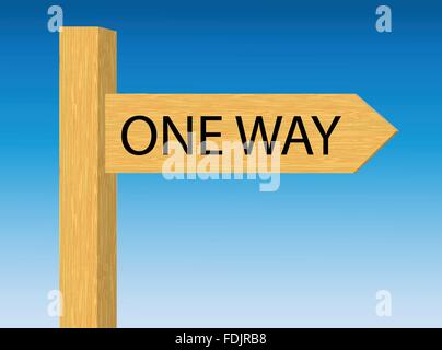 One Way Directional Road Sign Stock Vector