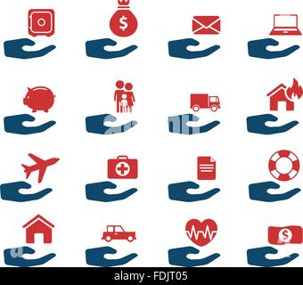 Insurance simply icons Stock Vector