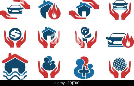 Insurance simply icons Stock Vector